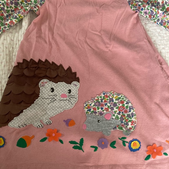 Mini Boden Pink Hedgehog Kids Dress - Picture 2 of 7